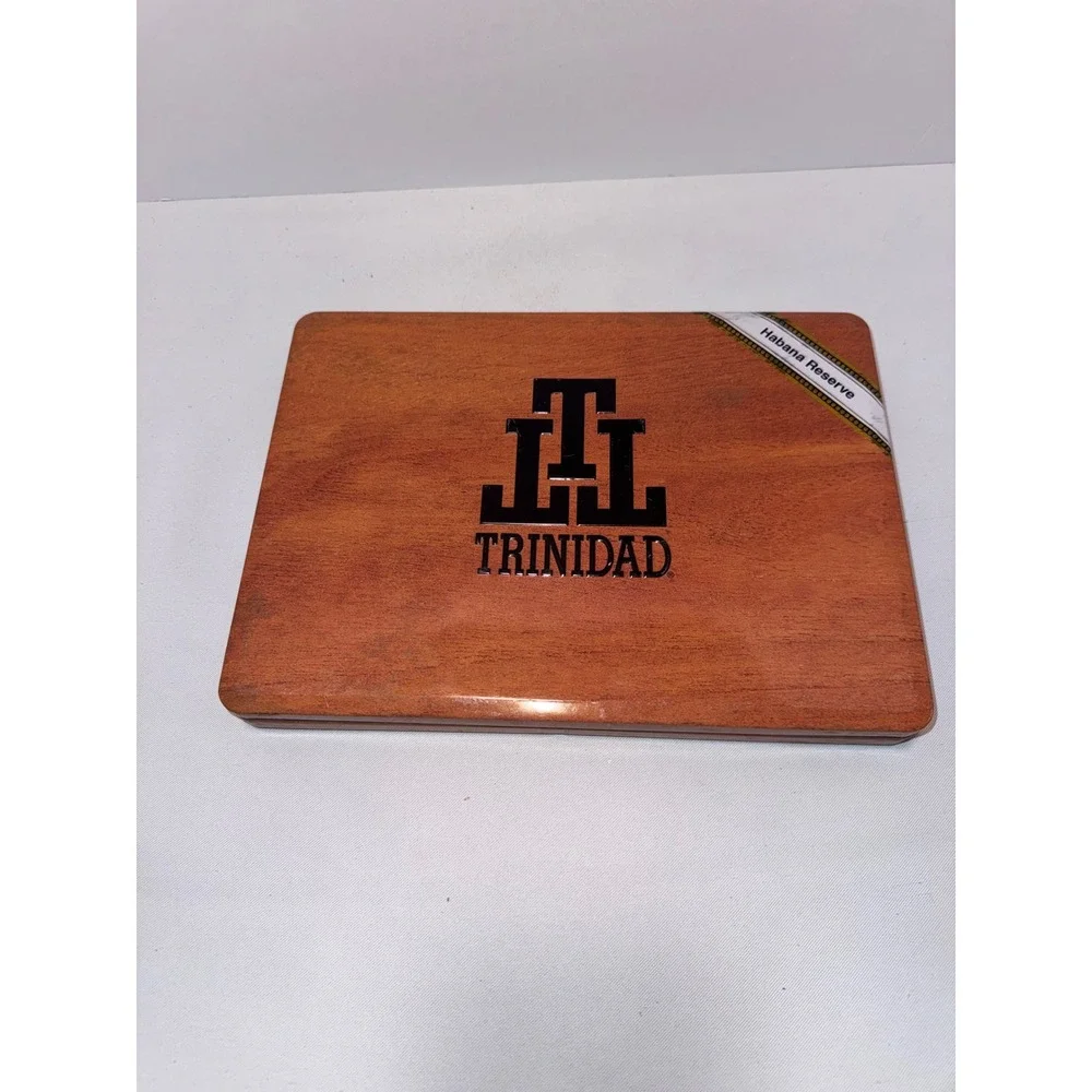 Trinidad Habana Reserve Empty Cigar Tin Wood Grain Design Metal Storage Box